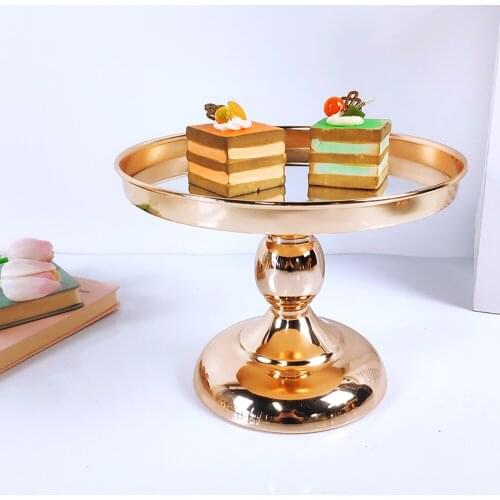 Metal Cake Stand Gold Mirror Round Tray Cupcake Wedding Party Dessert Fruit Party Table Decoration Baking Accessories