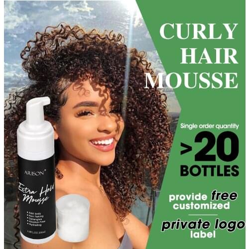 ARISON HAIR 200ml Curly Hair Mousse Anti-Frizz Fixative Hair Foam Mousse Strong Hold Hair Mousse Define Curly Hair Finishing
