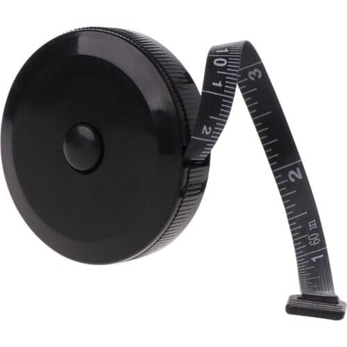 2021 New 1.5m/60inch Black Tape Measures Dual Sided Retractable Tools Automatic ABS Flexible Mini Sewing Measuring Tape