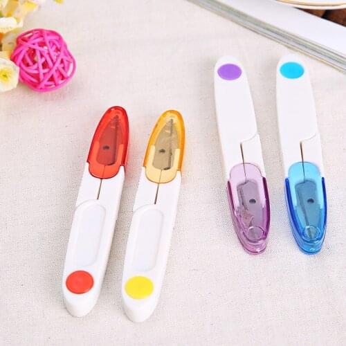 1Pc Mini Scissor Sewing Scissors Embroidery Lovely Small U Shape Scissors With Safety Cover Practical Home Cut Tailor Tools