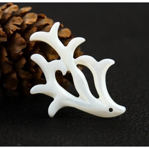 Natural Freshwater Shell Hollow Antlers Flower Branch Carved White Mop Beads DIY Necklace Hair Accessory Wedding Clothing Decor