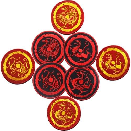 1 Pc 3D Embroidery Chinese Mythical Beast Blue Dragon White Tiger Suzaku Xuanwu Badge Backpack Hat Jeans Patch Army Fan Armband