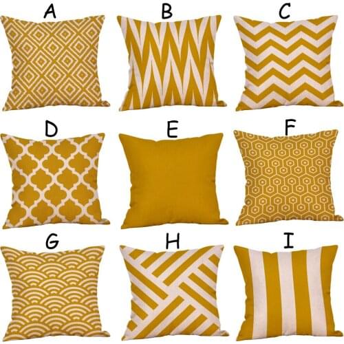 Soft Mustard Pillow Case Yellow Geometric Fall Autumn Cushion Cover Decorative Sofa Throw Pillow Room Pillow Cover Decor 2021
