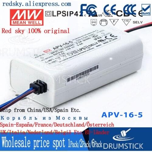 Steady MEAN WELL APV-16-5 5V 2.6A meanwell APV-16 13W Single Output LED Switching Power Supply