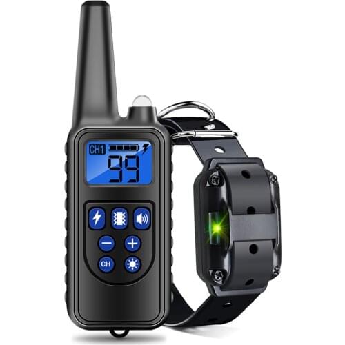 Electric Dog Training Collar Pet Remote Control Waterproof Rechargeable with LCD Display for All Size Bark-stop Collars 800m