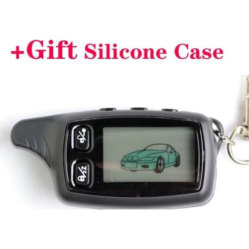 TW9030 LCD Remote Control Key + Gift Silicone Case Cover for Russia Two way car alarm Tomahawk TW-9030 TW-9020 TW9020 Keychain