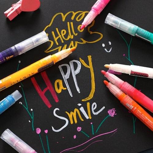 High Quality 12 Colors Acrylic Paint Marker Pen for Ceramic Rock Glass Porcelain Mug Wood Canvas Painting Marking