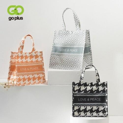 GOPLUS High Quality Lunch Bag for Women Foldable Reusable Eco Leakproof Paper Casual Shopping Travel Breakfast Lunch Thermo Bag