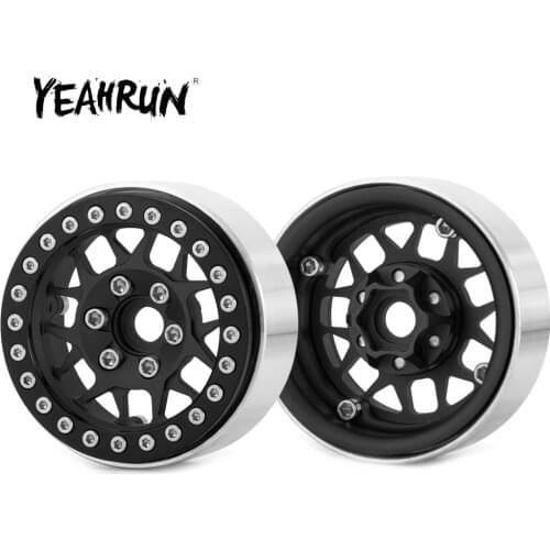 YEAHRUN 1/2/4 Pcs 1.9inch Aluminium Beadlock 25mm Width Wheels Rims Hubs for SCX10 TRX-4 1/10 RC Rock Crawler Car Parts