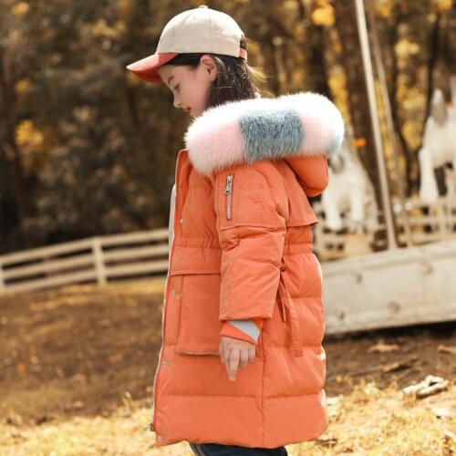 2020 Children Winter White duck down jacket Thick Warm Girls clothing waterproof Clothes Big Fur Hooded Coats Kids parka coat