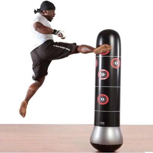 1.6m PVC Fitness Vertical Inflatable Boxing Bag Portable Inflatable Punching Bag Kids Adult Taekwondo Workout Boxing Equipment