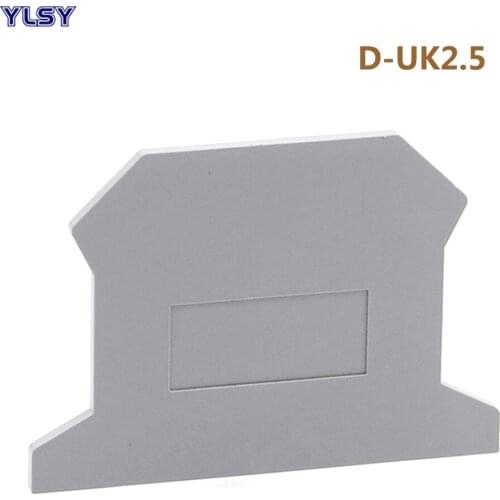 10Pcs D-UK2.5 Terminals End Plate Din Rail Universal Screw Terminal Block UK2.5B Accessories Fitting Baffle Separator Cap