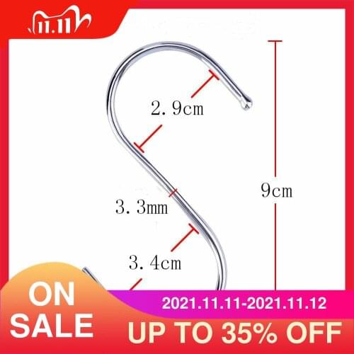 15pcs S Shaped Hooks Hanging Hooks Hangers For Bathroom Bedroom Office Kitchen 9x4.5cm