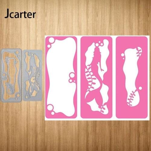2021 New Mermaid Rectangle Frame Metal Cutting Dies Craft Handmade Knife Mould Blade Punch Stencils Dies Cut Scrapbooking Model