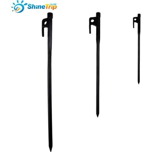 4pcs Forged Steel Burly Tent Solid Stakes Heavy Duty Camping Nails Tent Pegs with Electroplated Coating 20cm 30cm 40cm