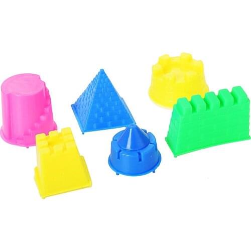 6PCS Plasticine Magic Sand Toys DIY Play Sand Castle Mold Building Dynamic Sand Clay Slime Model Educational Toys Building Toys