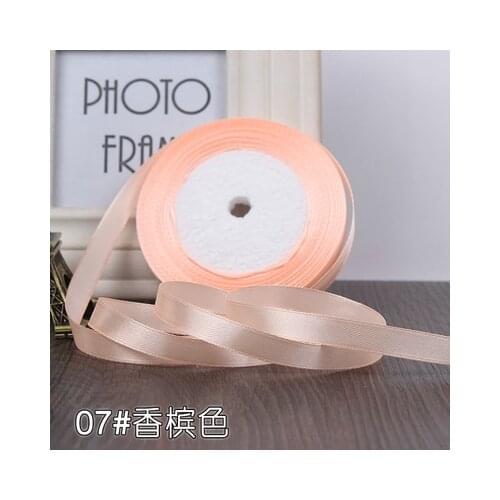 Champagne powder 22m Long 10mm 25 Yards Silk Satin Ribbon Wedding decorative ribbons gift wrap Christmas DIY handmade materials