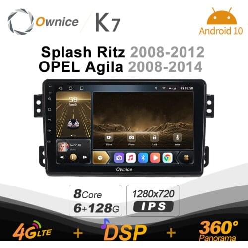K7 Ownice 6G+128G Android 10.0 Car Radio For SUZUKI Splash Ritz 2008-2012 Multimedia Audio 4G LTE GPS Navi 360 BT 5.0 Carplay