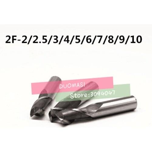 Free Delivery 10pcs/set HSS End Mill 2 Blades CNC Tools Diameter 2.0-10.0mm Flute Milling Cutter Router Bit CNC mill Drill Bit