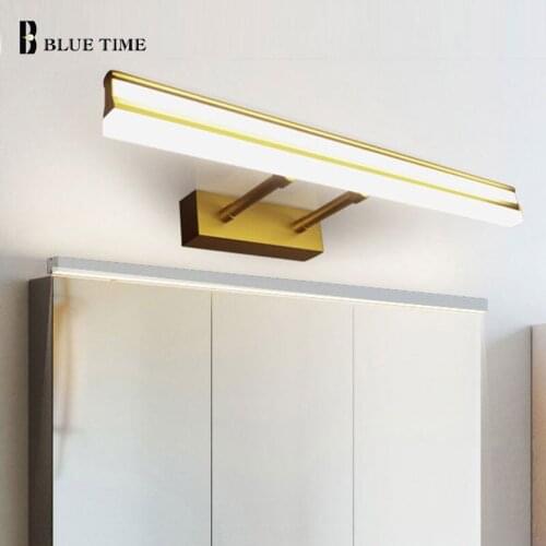 Indoor Sconce Wall Light Barthroom Lamp Modern Led Wall Lamp Bathroom Light Wall LED Mirror Light 110v 220v Gold Black Silver