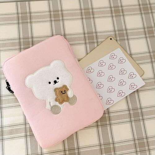 Case for iPad 11 inch Cartoon Bear Pattern Sleeve 9.7 10.5 inch Pouch ins Style Tablet Bag Storage Bag for iPad 11" Girl’s Case