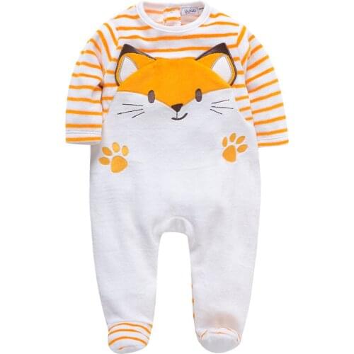 Honeyzone Toddler Girl Winter Clothes Newborn Baby Warm Outfit Baby Boy Romper Roupa De Bebe Full Sleeve Cartoon Jumpsuit