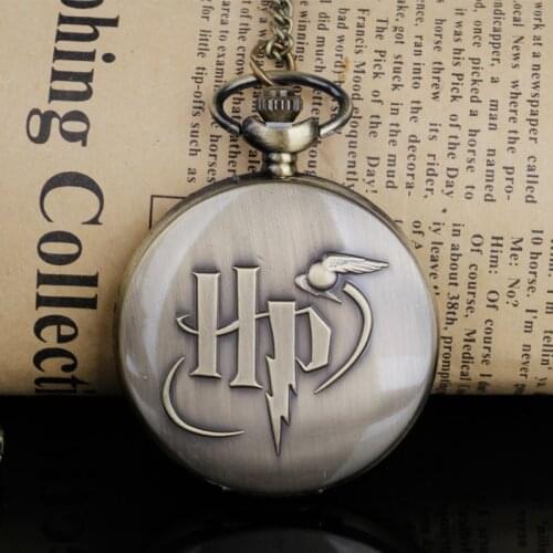 Engraved Movie Design Quartz Movement Pocket Watch Necklace Chain Pendant Pocket Watch Clock Gifts for Mens Womens