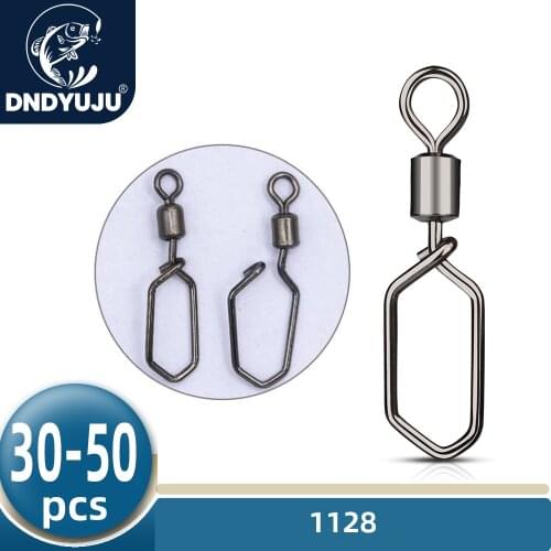 DNDYUJU 30pcs 4#-10# Stainless Steel Ball Bearing Fishing Swivels Snap Rolling Sea Fishing Swivels Snaps Connector