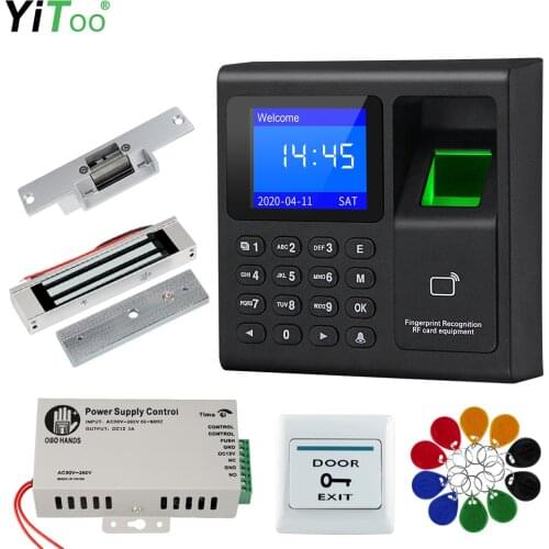 YiToo Complete Fingerprint Password Access Control Set Attendance Check Electronic Smart Door Lock Power Supply Biometric Lock