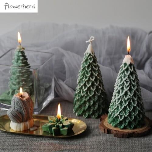 Christmas Tree Candle Mold Pine Christmas Silicone Mold Resin Mold Candle Making Jars Plaster Mold Cake Decorating Tools