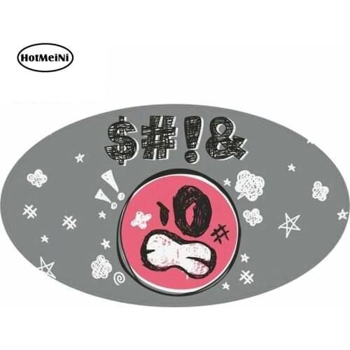 HotMeiNi 13cm x 7.7cm for Mad Angry Cursing Smiley Face Black Eye Fine Decal DIY Waterproof Graffiti Sticker Vinyl Car Wrap