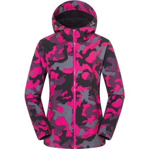 Camouflage Jacket Women Men Waterproof Windproof Fleece Warm Outdoor Fishing Camping Hiking Skiing Coat