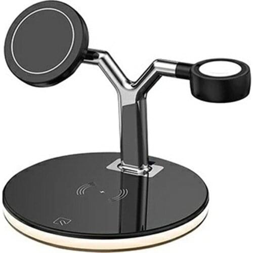 25W 3 In 1 Magnetic Wireless Charging Station Compatible For MagSafe Fast Wireless Charger Stand Night Light Design