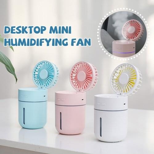 Mini Usb Rechargeable Humidifier Air Cooler Fan Summer Household Office Desktop Water Spray Humidify Misting Cooling Fans#G