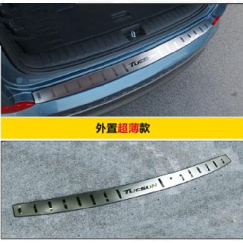 For Hyundai Tucson 2015 2016 2017 2018 stainless steel Rear Bumper Protector Sill Trunk Rear guard Tread Plate Trim Car styling