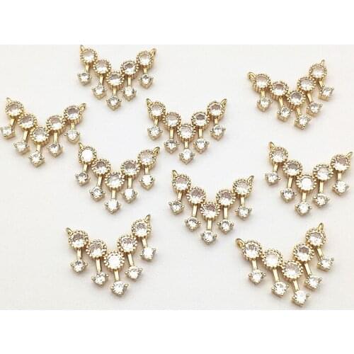 New Arrival! 20x21mm 50pcs Cubic Zirconia V shape Charm for Handmade Necklace/Earring DIY Parts,Jewelry Accessories Findings