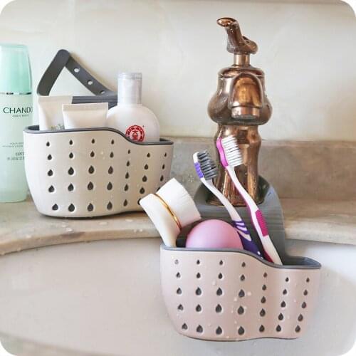 Easy Kitchen Sink Hanging Strainer Storage Holder Bag Sponge Draining Rack Cleaning Brush Toothbrush Holder Organizer