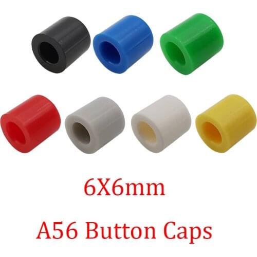 7 Color Plastic Cap Hat A56 for 6*6mm Tactile Push Button Switch Lid Cover A56 6mm Switch Red Black Blue Green White Grey Yellow