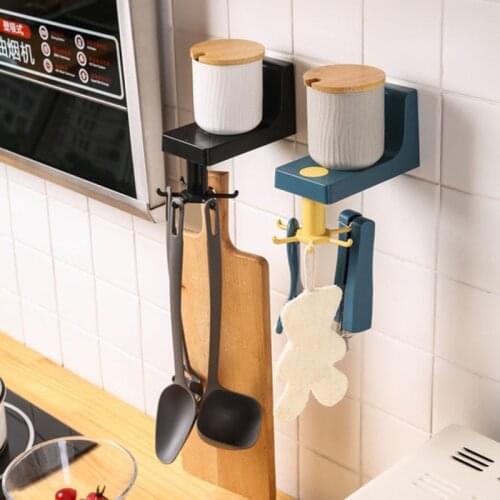 Kitchen Hook Plastic Adhesive 360°No-drilling Small Items Suction Cups Organizer Wall Hanger Hooks For Bathroom Home Accessories