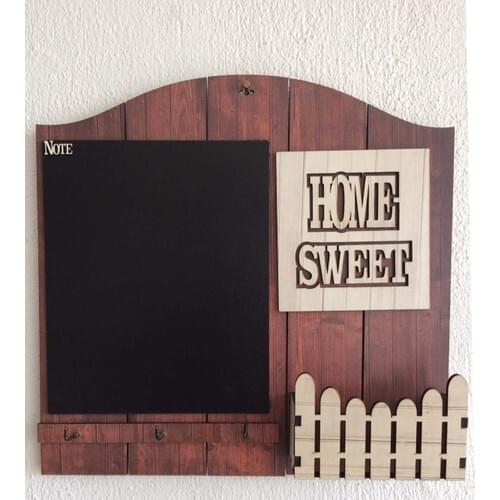 Practical Decor Home Black Wooden Keychain