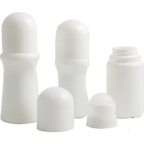 30pcs 30ml 50ml Empty White Plastic Roll On Bottle Reusable DIY Deodorant Container 1oz Roller On Bottles