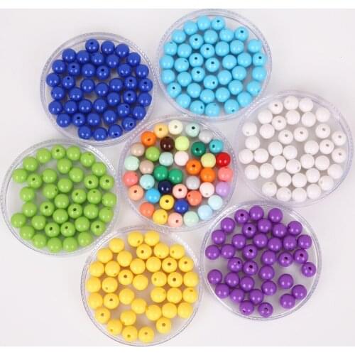100pcs 8mm Multicolor Smooth Round Acrylic Beads Loose Spacer Beads For DIY Bracelet Neckalce Jewelry Making Findings