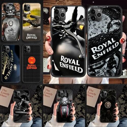 Luxury Motorcycles Royal Enfield Phone Case Cover Hull For iphone 5 5s se 2 6 6s 7 8 12 mini plus X XS XR 11 PRO MAX black