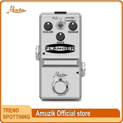 Rowin Tiny LN-312 Flanger True Bypass Guitar Pedal with Durable Metal Case Classic Flanger Tone