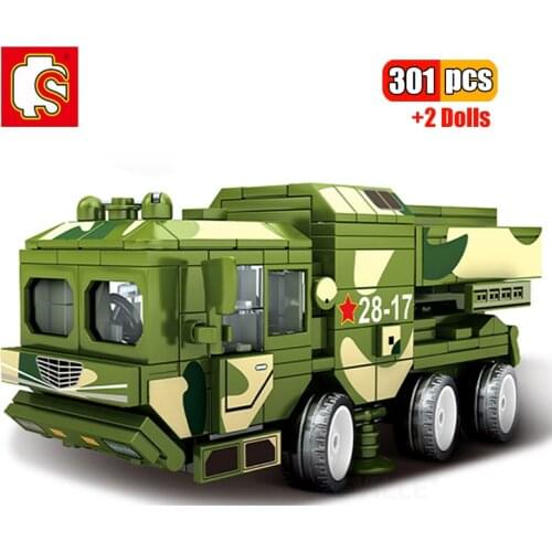 SEMBO 301Pcs Modern Military CJ-10 Cruise Missile Vehicle Building Blocks Army Weapon Soldier Figures MOC Bricks Toys For Child