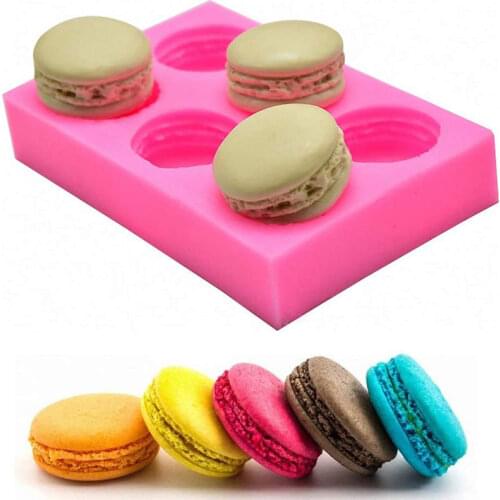 6-Cavity 3.5CM Macaroon Hamburger Silicone Mold for Fondant, Cake/Cupcake Decorating, Baking, Chocolate, Candy, Polymer clay