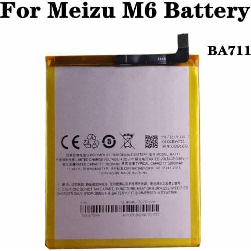 BA711 Replacement Battery For Meizu M6 (M6 Mini) Meilan M6 M711M / M711C / M711Q / M711H Phone Battery 3020mAh