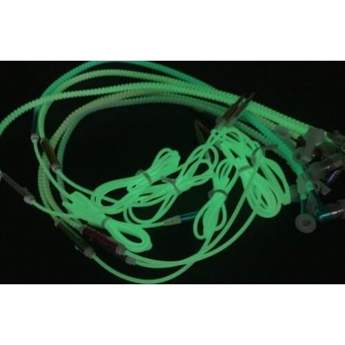 Sport stereo earphone Luminous Light Metal earphones Zipper Earphone Glow In The Dark Earphones for Iphone Samsung