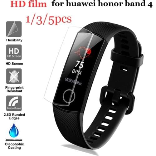 1/3 / 5pcs Full Cover HD Ultra-thin Screen Protective films for Huawei Honor Band 4 smart wirstband protective cover HD films
