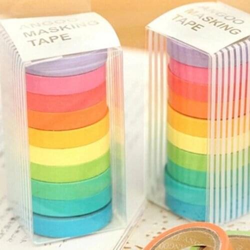 10Pcs Decorative Adhesive DIY Scrapbooking Diary Masking Washi Tape Stationery